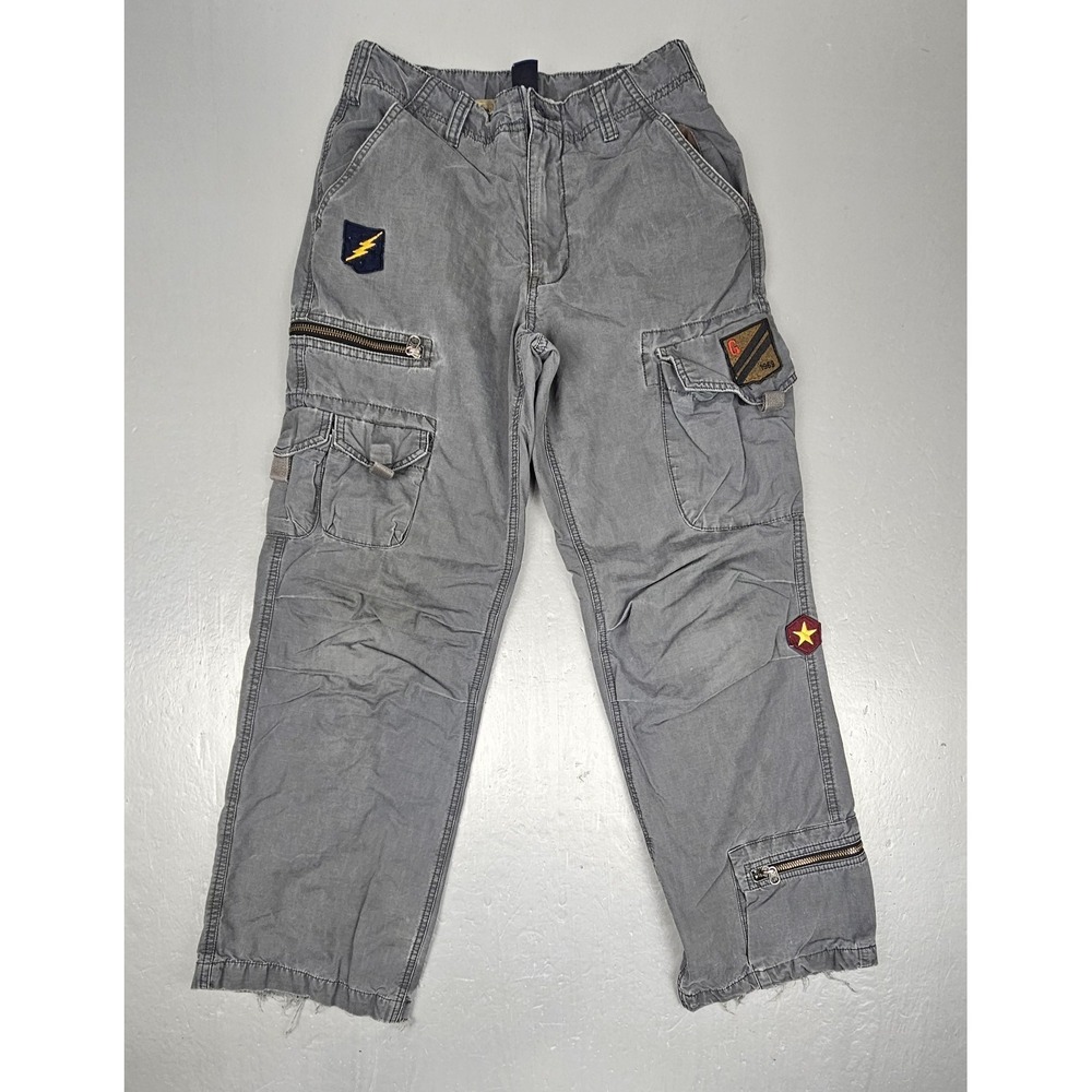 Vintage Gap Cargo Pants Womens 14 Regular‎ Gray Military Patches Skater Grundge